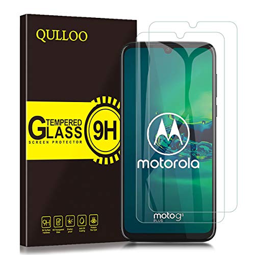 QULLOO Schutzfolie für Moto G8 Plus, 9H Hartglas Schutzfolie HD Displayschutzfolie Anti-Kratzen Folie Handy für Motorola G8 Plus von QULLOO