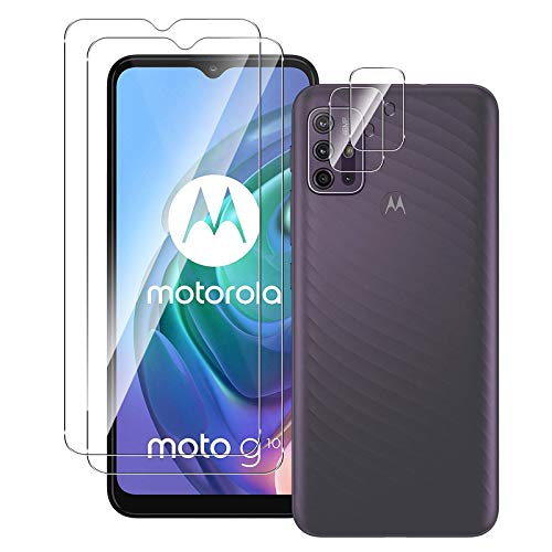 QULLOO Schutzfolie für Motorola Moto G10 / G30 + Kamera Panzerfolie [2 Stück + 2 Stück],9H Hartglas Folie Anti-Kratzen Glas Displayschutzfolie für Moto G10 / G30 von QULLOO