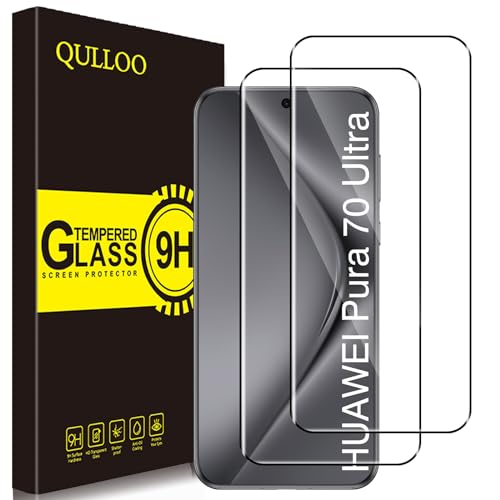 QULLOO Schutzfolie für Panzerglas für Huawei Pura 70 Ultra, 2 Stück Panzerfolie [9H Härte Glas Folie][HD Klar Schutzglas][Anti-Kratzen Displayschutzfolie] von QULLOO