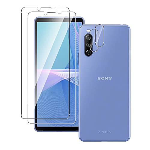 QULLOO Schutzfolie für Sony Xperia 10 III 5G Panzerfolie + Kamera Folie [2 Stück + 2 Stück],9H Schutzglas für Panzerglas,nti-Kratzen Displayschutzfolie für Xperia 10 3 5G 2021 von QULLOO