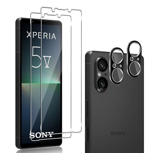 QULLOO Schutzfolie für Sony Xperia 5 v für Panzerglas, Screen Displayschutz + Kameraschutz Folie, (2+2), 0.33mm Schutzglas Glas, Panzerfolie für Panzerglas, Displayschutzfolie für Sony 5v von QULLOO