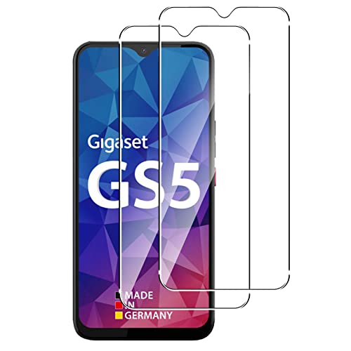 QULLOO Schutzfolie kompatibel mit Gigaset GS5 / GS5 Lite / GS5 Pro / GS4,[2 Stück] 9H Schutzglas Panzer Schutz Glas Displayschutz Folie Anti-Scratch Panzerfolie Displayschutzfolie - Transparent von QULLOO