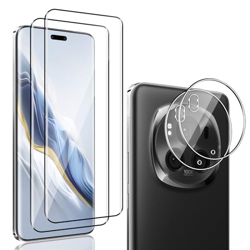 QULLOO für Panzerglas für Honor Magic 6 Pro 5G, Screen Schutzfolie + Kameraschutz Folie, (2+2) 0.33mm Schutzglas Glas Displayschutz Panzerfolie Displayschutzfolie für Honor Magic6 Pro von QULLOO