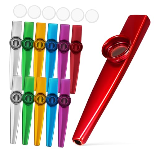 QUMIIRITY 12 Stück Kazoo aus Metall Kazoo-Pfeife Multipack mit Kazoos für Kinderspielzeug Kazoo kleines Kazoo-Instrument üben Kazoo Kazoos Masse Kazoo-Trompete von QUMIIRITY