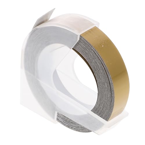 QUMIIRITY 1Rolle Manuelles Prägeetikettenband Goldene Etiketten für Präzise Beschriftungen Langlebig Wiederverwendbar für Ordner Aufbewahrungssysteme Selbstklebend von QUMIIRITY