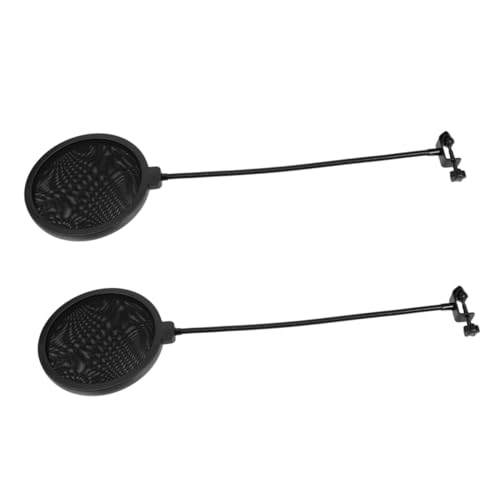 QUMIIRITY 2Stücke Mikrofon Popfilter Abdeckung Windschutzscheiben Schutz für Aufnahmemikrofone Stabile Clip Halterung für Live Übertragungen und Aufnahmen von QUMIIRITY