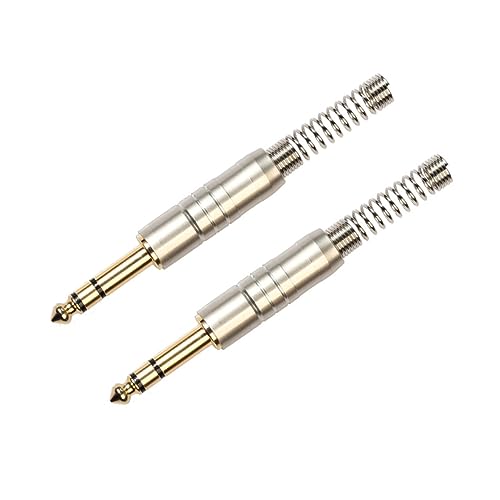 QUMIIRITY 2Stücke Stereo Audio mit Federstecker für DIY Projekte Kompatibel mit Lautsprechern Mikrofonen Gitarren Goldbeschichteter von QUMIIRITY