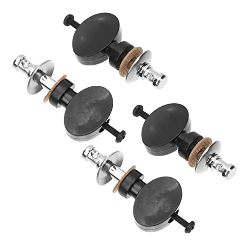 QUMIIRITY 4 Stück Ukulele-Knöpfe Maschine Stimmgeräte für die Ukulele Anbindung Gitarren-Stimmwirbel-Knöpfe Gold Knopf Ukulele-Stegstifte Ukulele-Tuner Austausch der Stimmwirbel Metall Black von QUMIIRITY