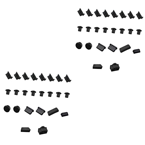 QUMIIRITY 48 STK Motherboard-Staubschutz Stopper Staubstopfen Typ c Port Anti-Abdeckung staubstoper staubstopp Port Anti- -Abdeckung Anti- -Stecker des Motherboards Kieselgel Black von QUMIIRITY