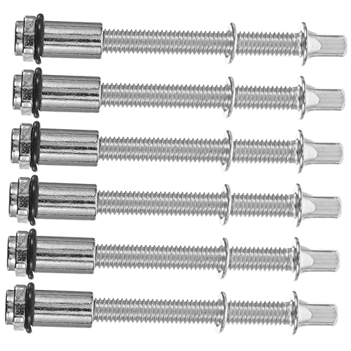 QUMIIRITY 6er Set Fassverschraubungen Schrauben Für Schlaginstrumente Bassdrum-schrauben Snaredrum-hardware Schrauben Für Snare-drum-ösen Spannstangen Für Die Trommel Schlüssel Metall Silver von QUMIIRITY