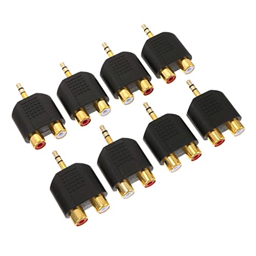 QUMIIRITY 8Stücke Männlicher zu Weiblicher Audio Splitter Adapter Vergoldete Verbindung für Lautsprecher Audiogeräte Einfach zu Verwenden von QUMIIRITY