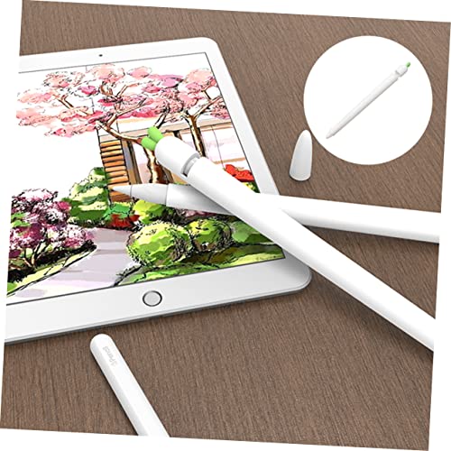 QUMIIRITY Stiftabdeckung aus Silikon Federmäppchen Stifthüllenabdeckung Bleistift 1 Gehäuse Gerät Stylus Karottenform Stylus Halterung Stift-Schutzhülle Silikonhülle für Eingabestift Weiß von QUMIIRITY