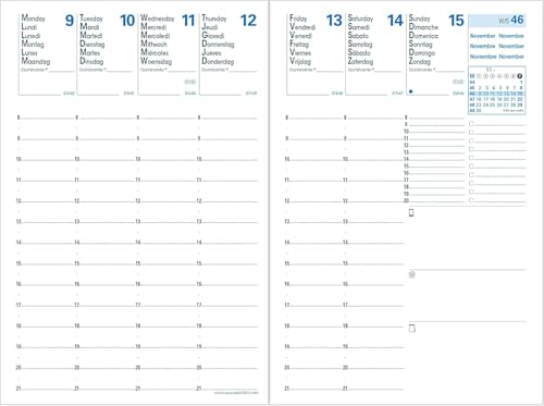 Quo Vadis - 1 Nachfüllpack für Schülerkalender, Wochenkalender, umweltfreundlich, Format: 10 x 15 cm, August 2025 bis August 2026, mehrsprachig, 6 Sprachen von QUO VADIS