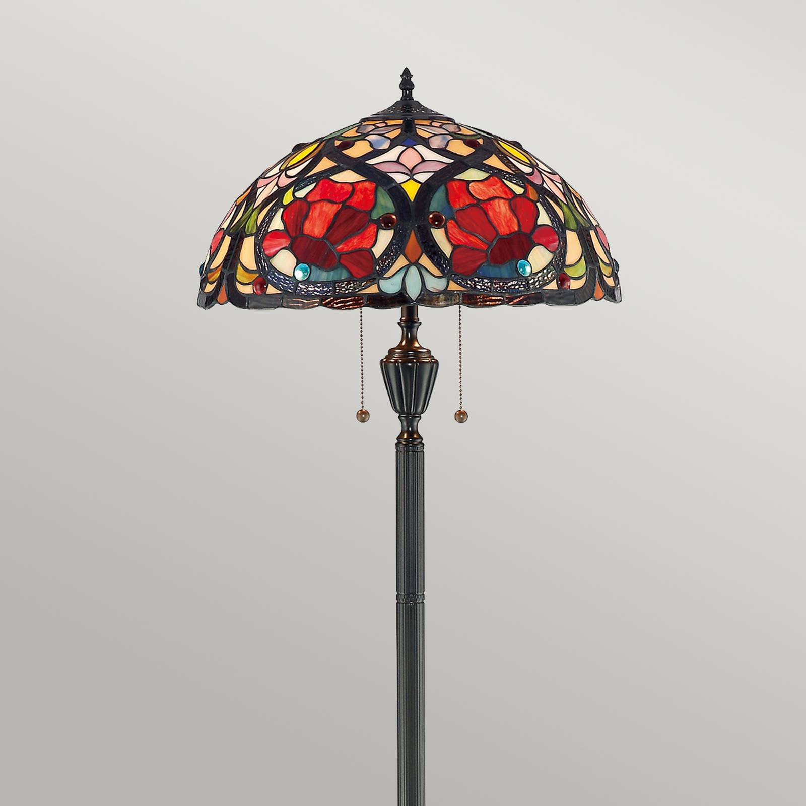 Stehleuchte Larissa mit Schirm im Tiffany-Design Stehleuchte Larissa mit Schirm im Tiffany-Design von QUOIZEL