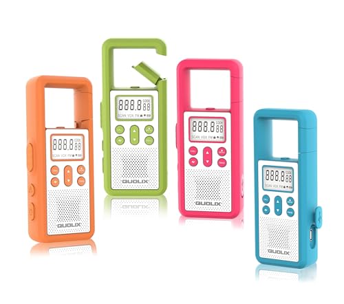 Walkie Talkie Aufladbar 4er Set, Großer Reichweite PMR Walky Talky, FM Funkgerät mit SOS Alarm & LED-Taschenlampe, Walkie Talkies für Erwachsene Mit VOX,Geeignet für Outdoor-Abenteuer,Radfahren,Reisen Walkie Talkie Aufladbar 4er Set, Großer Reichweite PMR Walky Talky, FM Funkgerät mit SOS Alarm & LED-Taschenlampe, Walkie Talkies für Erwachsene Mit VOX,Geeignet für Outdoor-Abenteuer,Radfahren,Reisen von QUOLIX