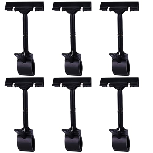 6 Stück Kunststoff-Schild-Clip, drehbarer Kunststoff Merchandise-Zeichen-Anzeigen-Clip-Tag-Halter, schwarz 6 Stück Kunststoff-Schild-Clip, drehbarer Kunststoff Merchandise-Zeichen-Anzeigen-Clip-Tag-Halter, schwarz von QUUPY