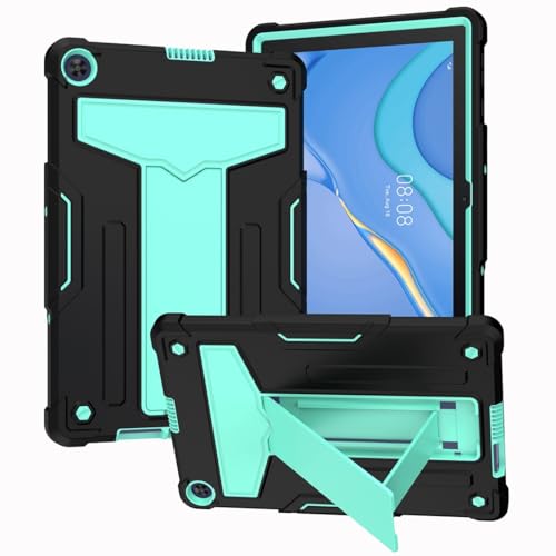 Kompatibel mit Huawei MatePad T10S/MatePad T10 25,7 cm (10,1 Zoll) Tablet Kinderhülle, robuste Schutzhülle, stoßfest, Hybrid-Schutz, Ständer, Schwarz + Hellgrün von QUYISHAN
