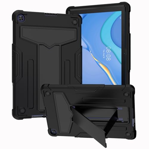 Kompatibel mit Huawei MatePad T10S/MatePad T10 25,7 cm (10,1 Zoll) Tablet Kinderhülle, robuste Schutzhülle, stoßfest, Hybrid-Schutz, Ständer, Schwarz von QUYISHAN