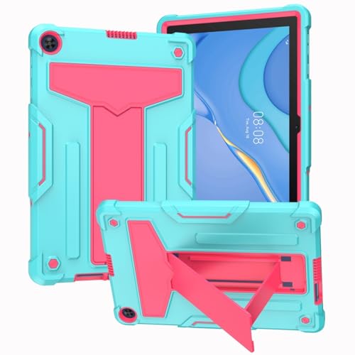 Kompatibel mit Huawei MatePad T10S/MatePad T10 25,7 cm (10,1 Zoll) Tablet Kinderhülle, robuste Schutzhülle, stoßfest, Hybrid-Schutz, Standfunktion, Hellgrün und Rosa von QUYISHAN