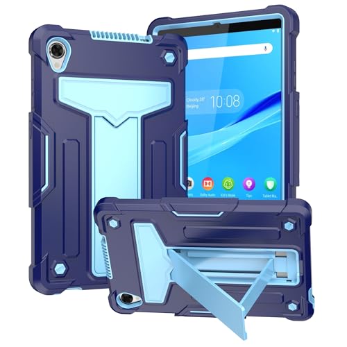 Kompatibel mit Lenovo Tab M8 TB-8505/TB-8705 (8 Zoll) Tablet Kinderhülle, robuste Schutzhülle, stoßfest, Hybrid-Schutz, Ständer, Marineblau und Blau von QUYISHAN