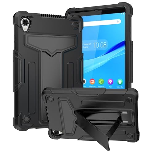 Kompatibel mit Lenovo Tab M8 TB-8505/TB-8705 (8 Zoll) Tablet Kinderhülle, robuste Schutzhülle, stoßfest, Hybrid-Schutz, Ständer, Schwarz von QUYISHAN
