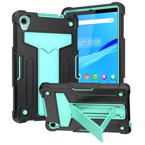 Kompatibel mit Lenovo Tab M8 TB-8505/TB-8705 (8 Zoll) Tablet Kinderhülle, robuste Schutzhülle, stoßfest, Hybrid-Schutzhülle, robust, mit Standfunktion, Schwarz und Hellgrün von QUYISHAN