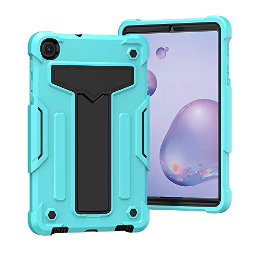 Kompatibel mit Samsung Galaxy Tab A 21,3 cm (8,4 Zoll) 2020 Modell SM-T307/T307U Tablet Kinderhülle, robuste Schutzhülle, stoßfest, Hybrid-Schutz, Ständer, Hellgrün und Schwarz von QUYISHAN
