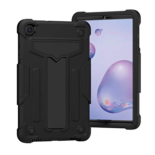 Kompatibel mit Samsung Galaxy Tab A 21,3 cm (8,4 Zoll) 2020 Modell SM-T307/T307U Tablet Kinderhülle, robuste Schutzhülle, stoßfest, Hybrid-Schutz, Ständer, Schwarz von QUYISHAN