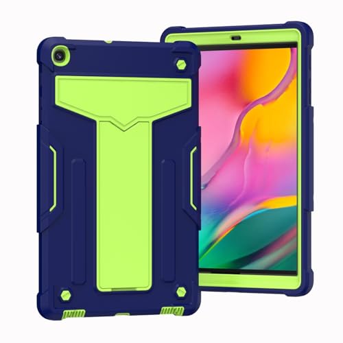 Kompatibel mit Samsung Galaxy Tab A 25,7 cm (10,1 Zoll) 2019 T510/T515 Tablet Kinderhülle, robuste Schutzhülle, stoßfest, Hybrid-Schutz, Standhülle, Marineblau und Grün von QUYISHAN