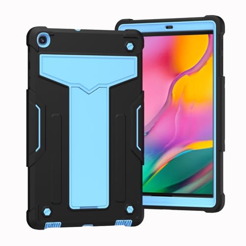 Kompatibel mit Samsung Galaxy Tab A 25,7 cm (10,1 Zoll) 2019 T510/T515 Tablet Kinderhülle, robuste Schutzhülle, stoßfest, Hybrid-Schutz, Standhülle, Schwarz und Blau von QUYISHAN
