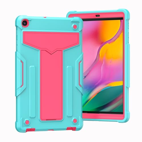 Kompatibel mit Samsung Galaxy Tab A 25,7 cm (10,1 Zoll) 2019 T510/T515 Tablet Kinderhülle, robuste Schutzhülle, stoßfest, Hybrid-Schutzhülle, mit Standfunktion, Hellgrün und Rosa von QUYISHAN