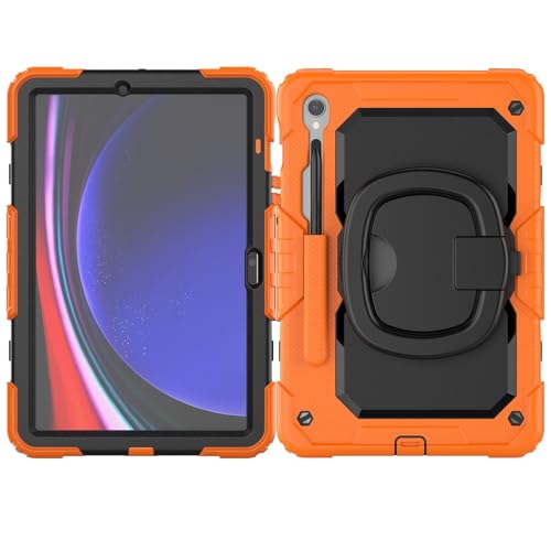 Kompatibel mit Samsung Galaxy Tab S10 FE 2025 27,7 cm (11 Zoll) (SM-X520/SM-X526), stoßfeste Kinderhülle, mit Displayschutzfolie, drehbarem Griff, Standhalterung, Schultergurt, robuste TPU-Hülle von QUYISHAN
