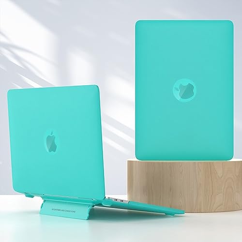 Schützende Tablet-PC-Hülle, Laptop-Hartschalenhülle aus Kunststoff, kompatibel mit MacBook Air 13 Zoll (2018–2021, M1) (Modell: A1932, A2179, A2337), Laptop-Ständer Schutzhülle (Farbe: Kupfergrün) von QUYISHAN