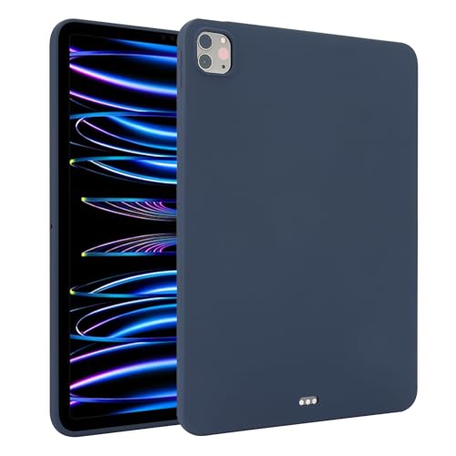 Schutzhülle für iPad Pro 13 Zoll 2024, schlankes Design, mattes TPU-Gummi, weiche Silikon-Schutzhülle, leicht, stoßfest, Marineblau von QUYISHAN