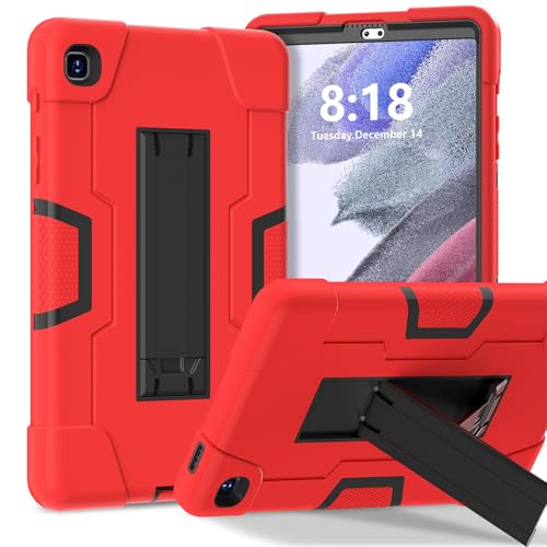 Tablet-Schutzhülle mit Ständer, kompatibel mit Samsung Galaxy Tab A7 Lite 21,3 cm (8,4 Zoll) 2021 SM-T220/T225, Hybrid-Schutzhülle, strapazierfähig, TPU, stoßfest, robust, Rot und Schwarz von QUYISHAN