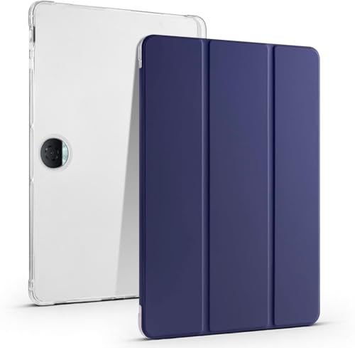 Transparente Tablet-Hülle, kompatibel mit Honor MagicPad 2 12,3 Zoll 2024, TPU, schlanke Hülle, automatische Wake/Sleep-Funktion, leichte, Schutzhülle mit Stifthalter, stoßfeste Abdeckung, Marineblau von QUYISHAN