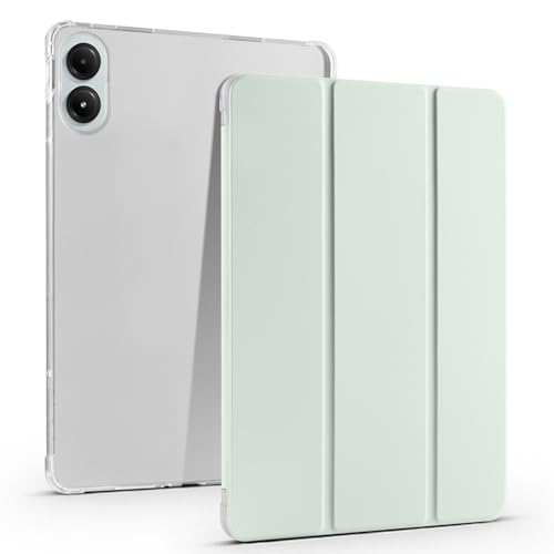 Transparente Tablet-Hülle, kompatibel mit Xiaomi Redmi Pad Pro 12,1 Zoll 2024, TPU, schlanke Hülle, automatische Wake-/Sleep-Funktion, leichte, Schutzhülle mit Stifthalter, stoßfeste Abdeckung von QUYISHAN