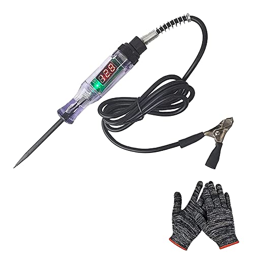 QWAMBVZE Auto-Stromkreis-Teststift 6V/12V/24V DC Digital Test Pen Automotive Test Light Pen mit Handschuhen von QWAMBVZE