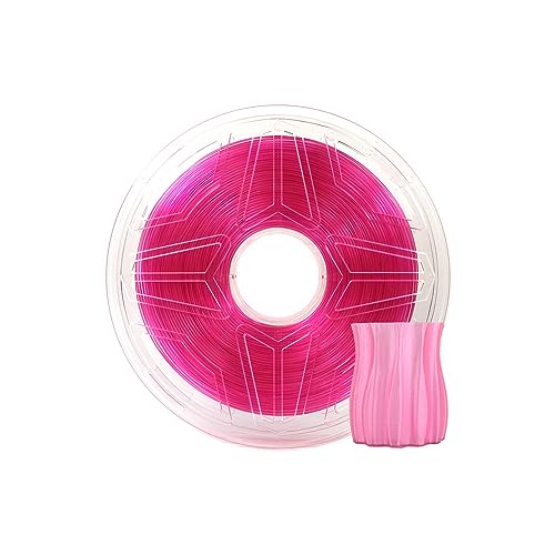 LeoPlas PETG Filament 1.75mm Klar PETG Filament 1kg für 3D-Druckmaterial Druckerzubehör (Transparent Rosa) von QWERTYUIOP