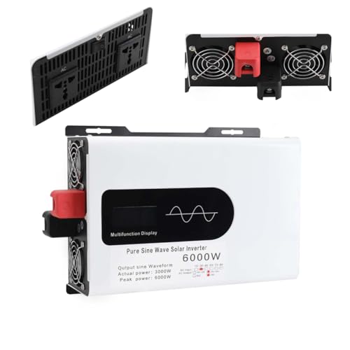 3000W Reiner Sinus Spannungswandler 24V auf 230V Wechselrichter Power Inverter Konverter mit Fernbedienung LED-Anzeige & Wohnwagen, Boot von QWEXOB