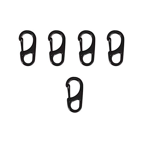 Karabiner mit Verschluss aus Edelstahl, Kettengliedschäkel, 5 Stück/Beutel, tragbarer EDC-Karabiner aus Metalllegierung in D-Form, Schlüsselanhänger-Clip von QWFVHJ