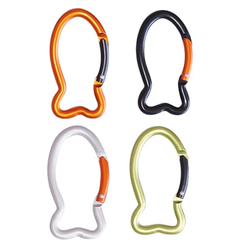 Karabinerhaken aus Edelstahl, Kettengliedbügel, 4 Stück, fischförmiger Federclip, Metall-Schlüsselanhänger, Schnallen, Rucksäcke, Karabinerschnallen, Verbinder von QWFVHJ