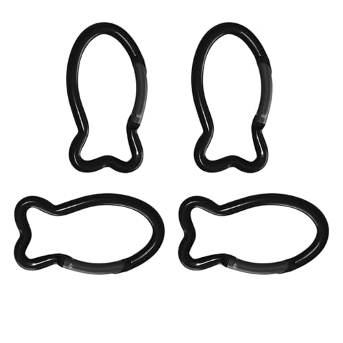 Karabinerhaken aus Edelstahl mit Kettengliedbügel, 4-teilig, Fischform, Federclip, Aluminium-Behang, Karabinerhaken, Schlüsselanhänger, Taschenclip, Hakenverbinder Karabinerhaken aus Edelstahl mit Kettengliedbügel, 4-teilig, Fischform, Federclip, Aluminium-Behang, Karabinerhaken, Schlüsselanhänger, Taschenclip, Hakenverbinder von QWFVHJ