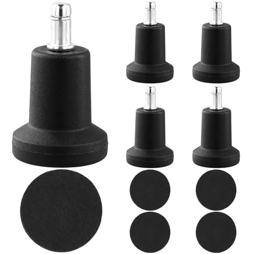 QWORK® 5 Stück Bodengleiter 2 Zoll Bürostuhl Gleiter mit Filzpads Fussgleiter Rund, Gleiter für Stühle mit Basis 50 mm für Bürostuhl von QWORK