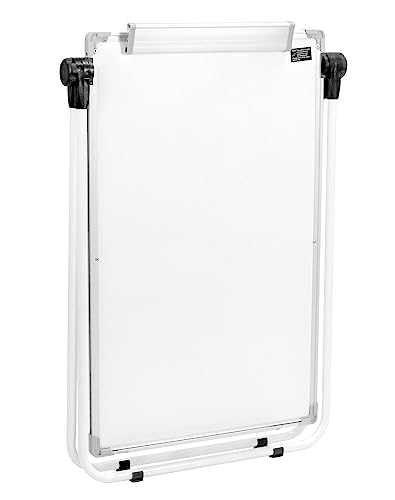 QWORK® 90X60cm Whiteboard Ständer Flipchart Ständer - Doppelseitiges 360° Drehbar - Faltbares und Tragbares - Höhenverstellbar 100 cm - 175 cm von QWORK