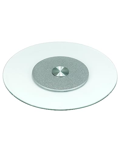 QWORK® Drehteller aus Gehärtetem Glas, Drehbarer Drehteller, Drehteller Servierplatte, 70 cm von QWORK