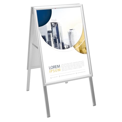 QWORK® Gehwegaufsteller, A2 Plakatständer, Wetterfest Plakatständer, Werbetafel 59.4 x 42 cm von QWORK