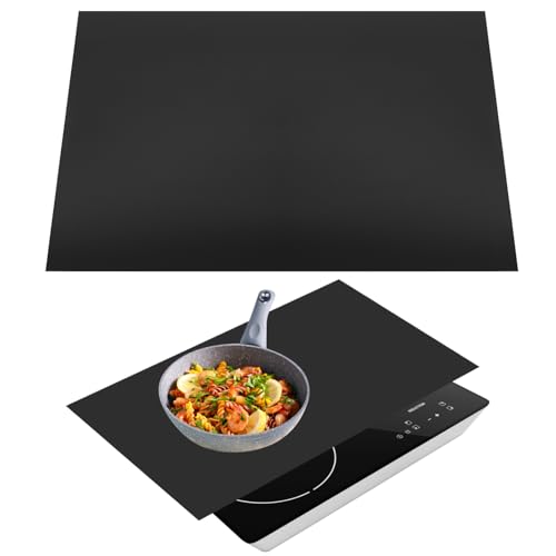 QWORK® Induktionskochfeld-Schutzmatte 78 x 52 cm, Induktionskochfeld-Silikonmatten, Antihaft-Induktionskochfeldmatte von QWORK