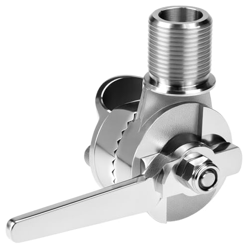 QWORK Marine VHF Ratsche Antennenhalterung Klemmantenne 1 Zoll - 12 Gewinde männlich 316 Edelstahl verstellbare Basis für Boote von QWORK