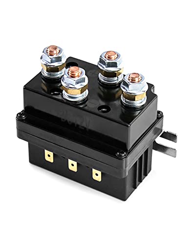 QWORK Solenoid Relay, 12V 500A Winch Relay Solenoid Replacement Contactor for 8000-15000lb ATV UT Winch Control von QWORK